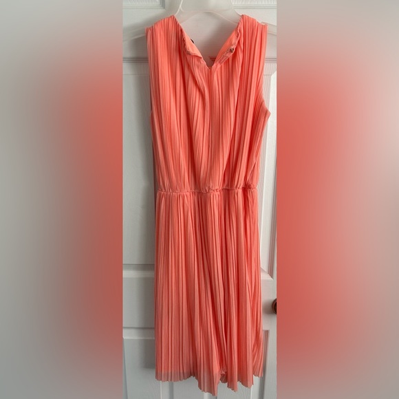 Black Collection Peach Pleated Midi Dress - Picture 4 of 4